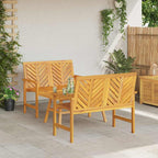 Conjunto de Sofás de Jardín 3 pcs Marrón