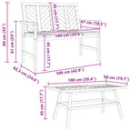 Conjunto de Sofás de Jardín 3 pcs Marrón