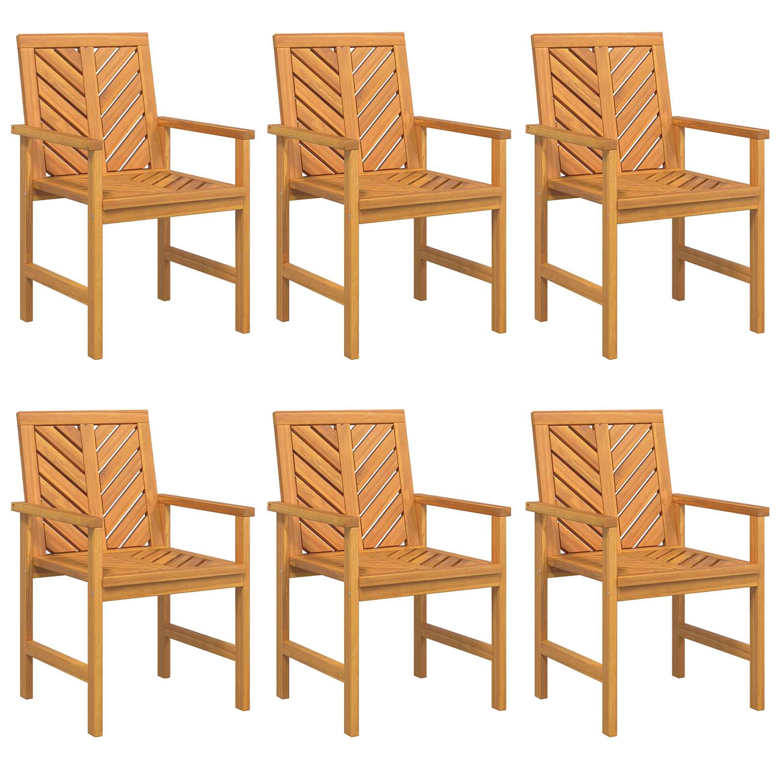 Silla de comedor 6 pcs Natural 62.5 x 59 x 89 cm