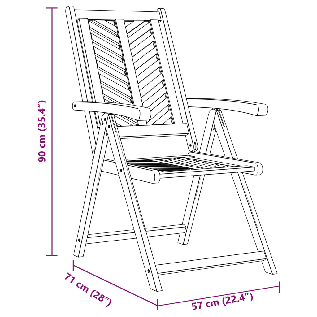 Silla de Jardín 4 pcs Marrón 57 x 72 x 109 cm