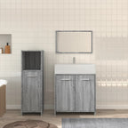 Set de muebles de baño 3 pzas madera contrachapada gris sonoma