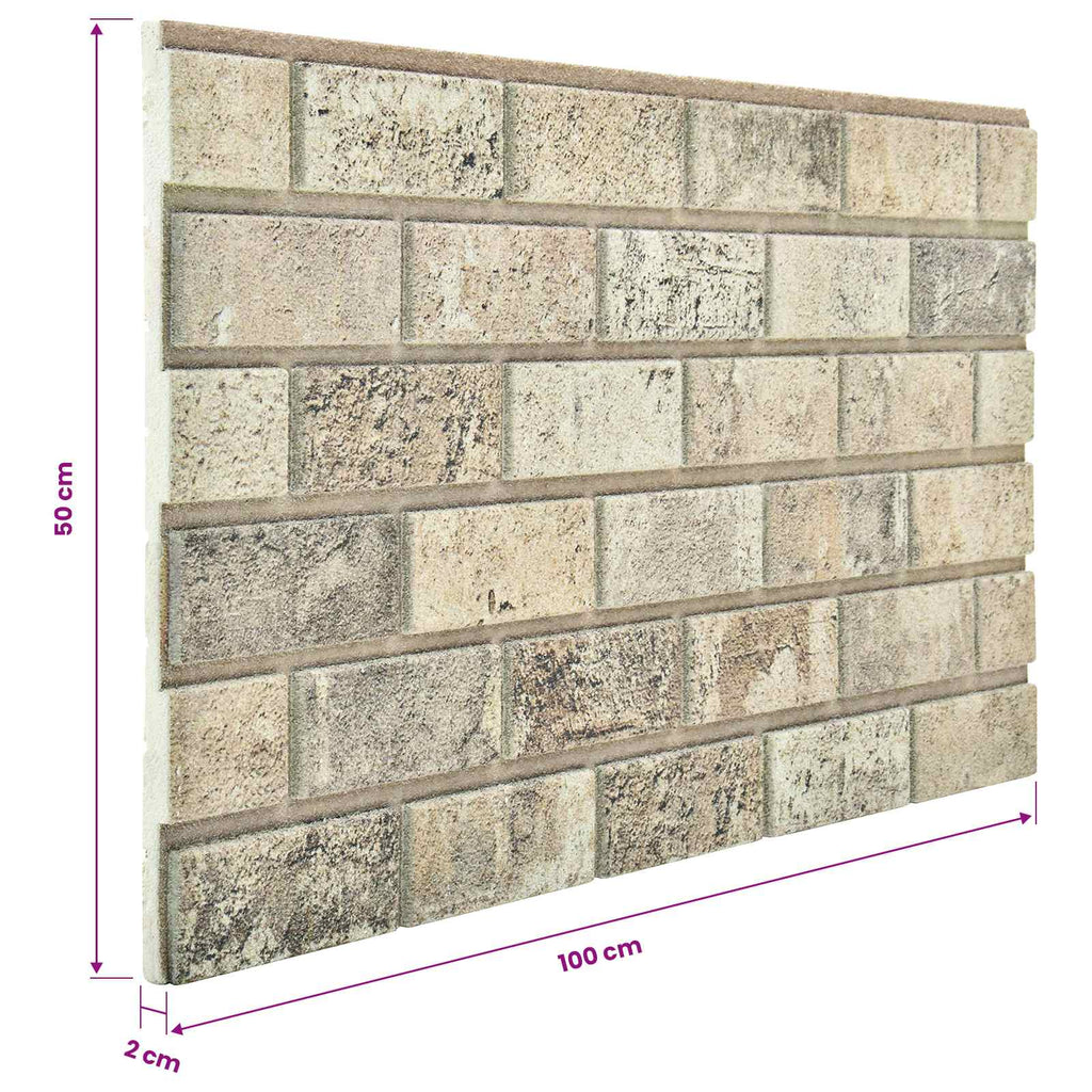 Paneles de pared 10 pcs Arena 100 x 50 cm Espuma EPS