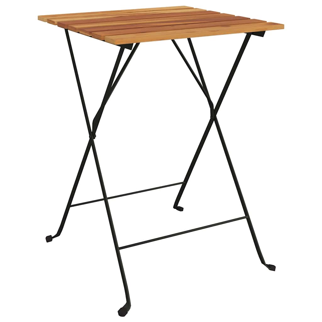 Muebles cafetería plegables 3 piezas madera maciza teca y acero
