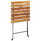 Muebles cafetería plegables 3 piezas madera maciza teca y acero
