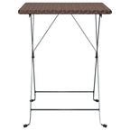 Mesa bistró plegable marrón ratán sintético 55x54x71 cm