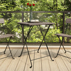 Mesa bistró plegable marrón ratán sintético 55x54x71 cm