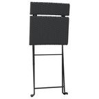 Juego bistró plegable 3 piezas ratán sintético negro