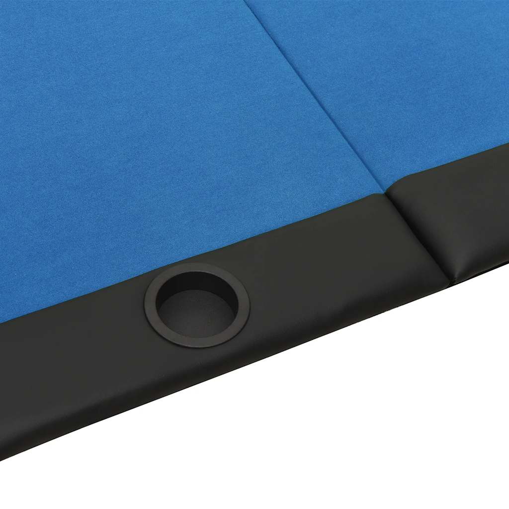 Mesa de póquer plegable para 10 jugadores azul 207x106x76 cm
