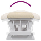 Sillón de lactancia con taburete tela blanco crema