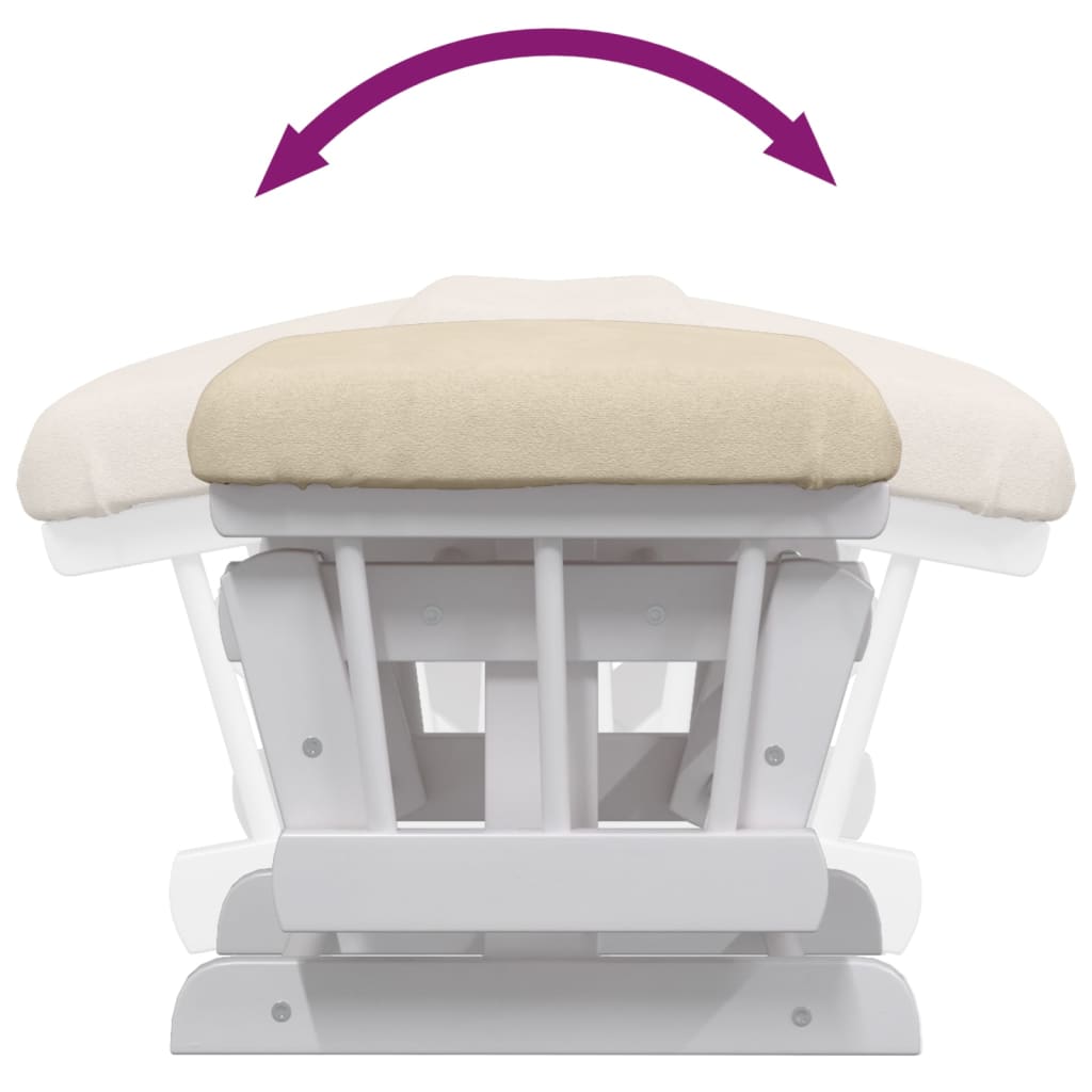 Sillón de lactancia con taburete tela blanco crema