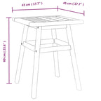 Solid acacia wood side table 45x45x60 cm