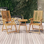 2 pcs Reclining Garden Chairs Solid Acacia Wood