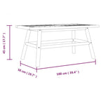 Solid acacia wood coffee table 100x50x45 cm