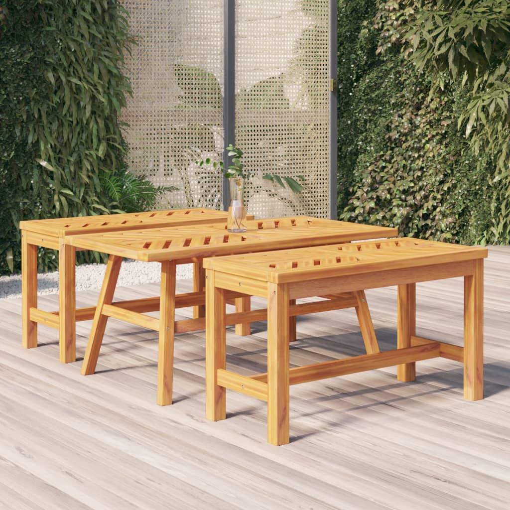 Solid acacia wood coffee table 100x50x45 cm