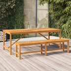 Banco de jardín madera maciza de acacia 109 cm