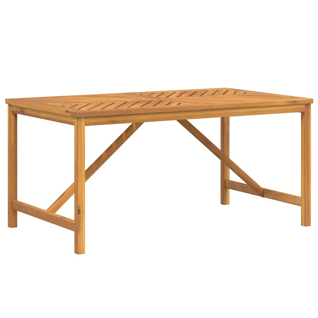 Solid acacia wood garden dining table 150x90x74 cm
