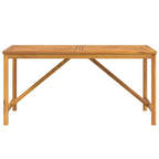 Solid acacia wood garden dining table 150x90x74 cm