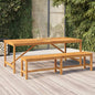 Mesa de jantar de jardim em madeira de acácia maciça 150x90x74 cm