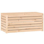 Baúl de jardín madera maciza de pino 101x50,5x46,5 cm