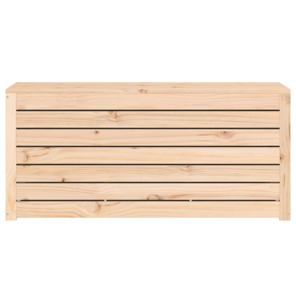 Baúl de jardín madera maciza de pino 101x50,5x46,5 cm