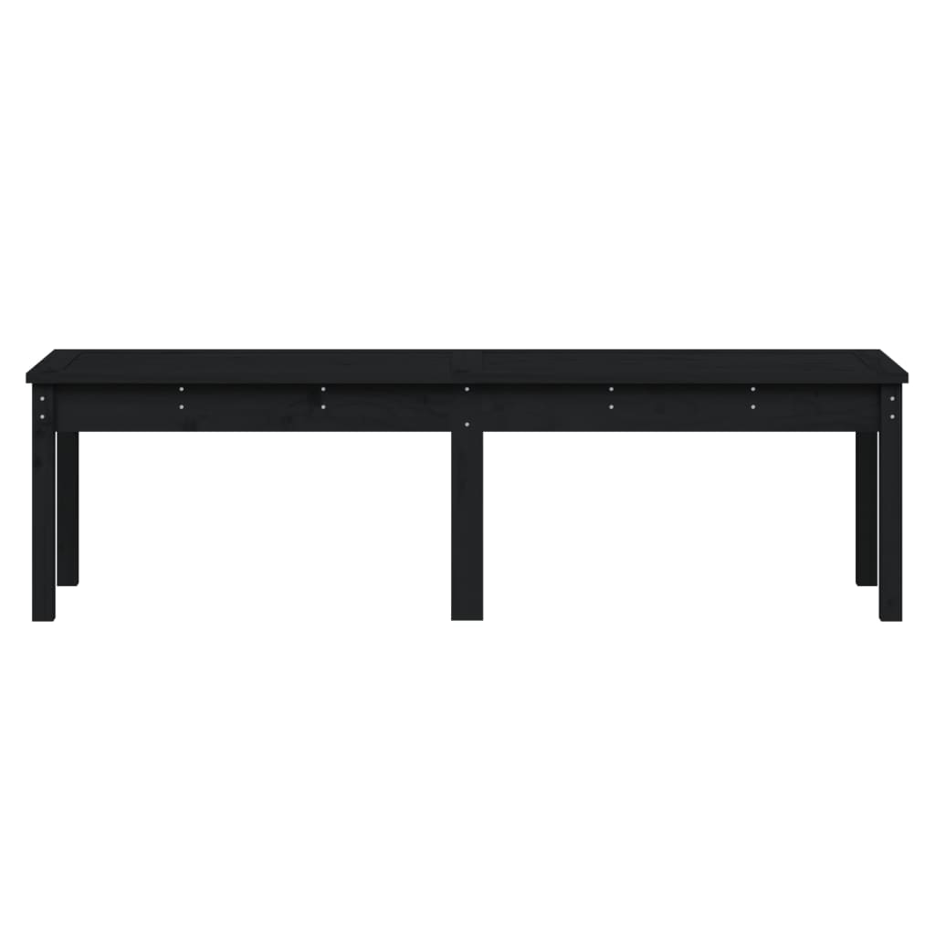 Banco jardín 2 plazas madera maciza pino negro 159,5x44x45 cm