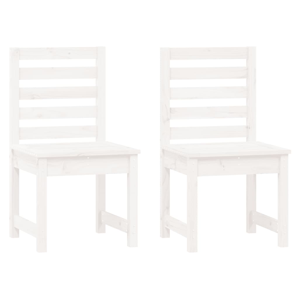 Sillas jardín 2 uds madera maciza pino blanco 50x48x91,5 cm