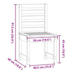 Sillas jardín 2 uds madera maciza pino blanco 50x48x91,5 cm