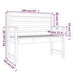 Banco de jardín madera maciza abeto de Douglas 109x48x91,5 cm
