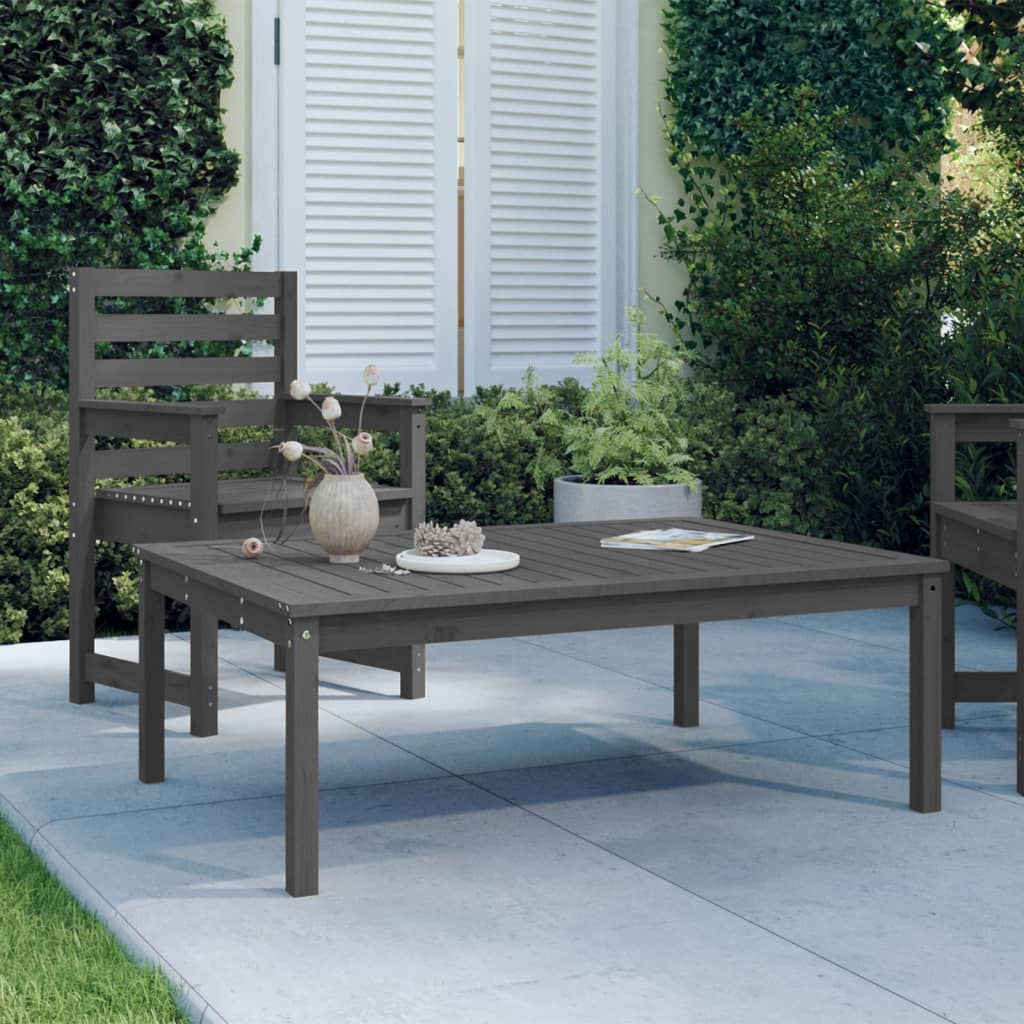 Mesa de jardín madera maciza abeto de Douglas 121x82,5x45 cm