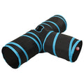 Túnel para gatos 3 vías negro y azul poliéster 90 cm