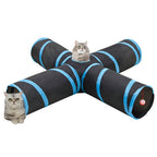 Túnel para gatos con 4 salidas poliéster negro y azul 132 cm