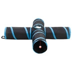 Túnel para gatos con 4 salidas poliéster negro y azul 132 cm