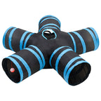 Túnel para gatos con 5 salidas poliéster negro y azul 25 cm