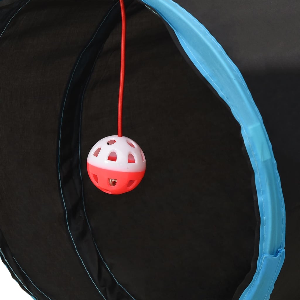 Túnel para gatos con 5 salidas poliéster negro y azul 25 cm