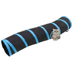 Túnel para gatos con forma de S poliéster negro y azul 122 cm