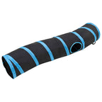 Túnel para gatos con forma de S poliéster negro y azul 122 cm