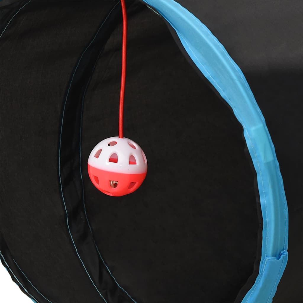 Túnel para gatos con forma de S poliéster negro y azul 122 cm