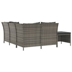 Set de muebles de jardín 4 pzas y cojines ratán sintético gris