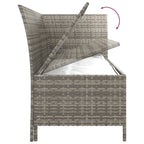 Set de muebles de jardín 3 pzas y cojines ratán sintético gris