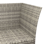 Set de muebles de jardín 3 pzas y cojines ratán sintético gris