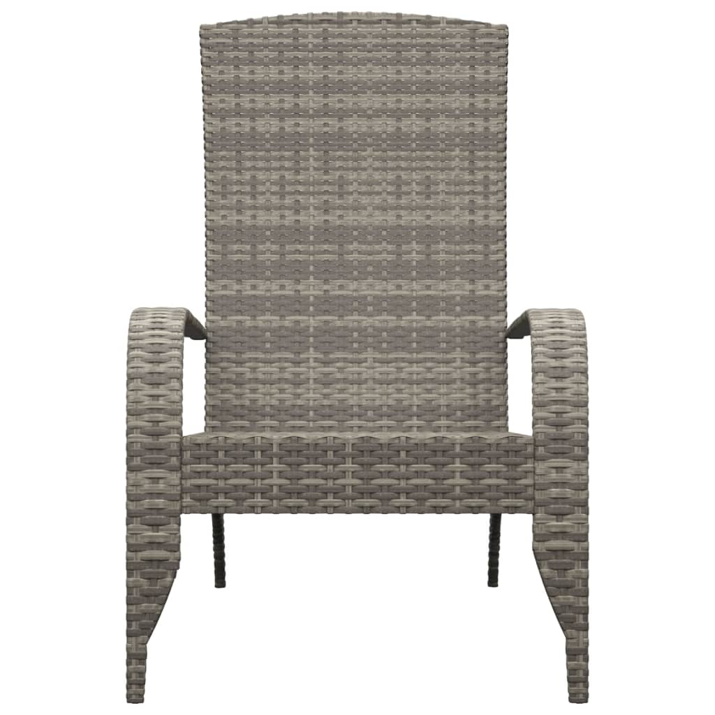 Silla de jardín Adirondack de ratán sintético gris