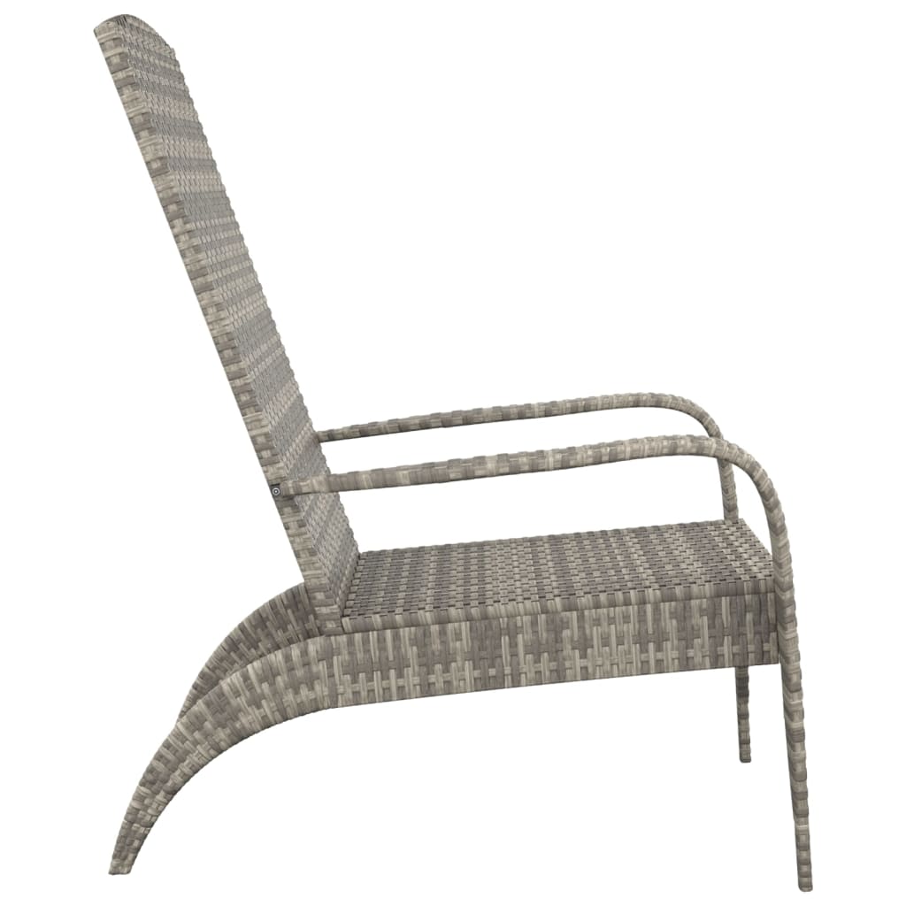Silla de jardín Adirondack de ratán sintético gris