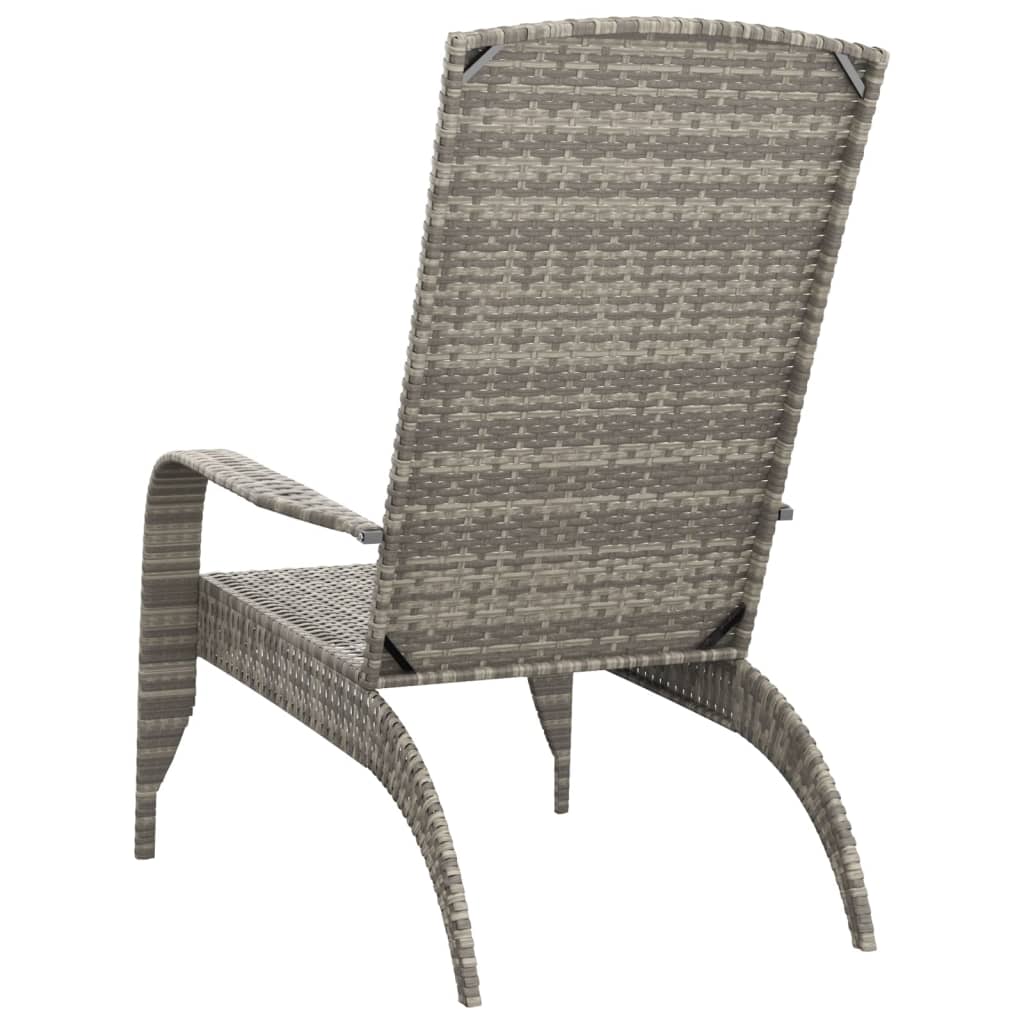 Silla de jardín Adirondack de ratán sintético gris