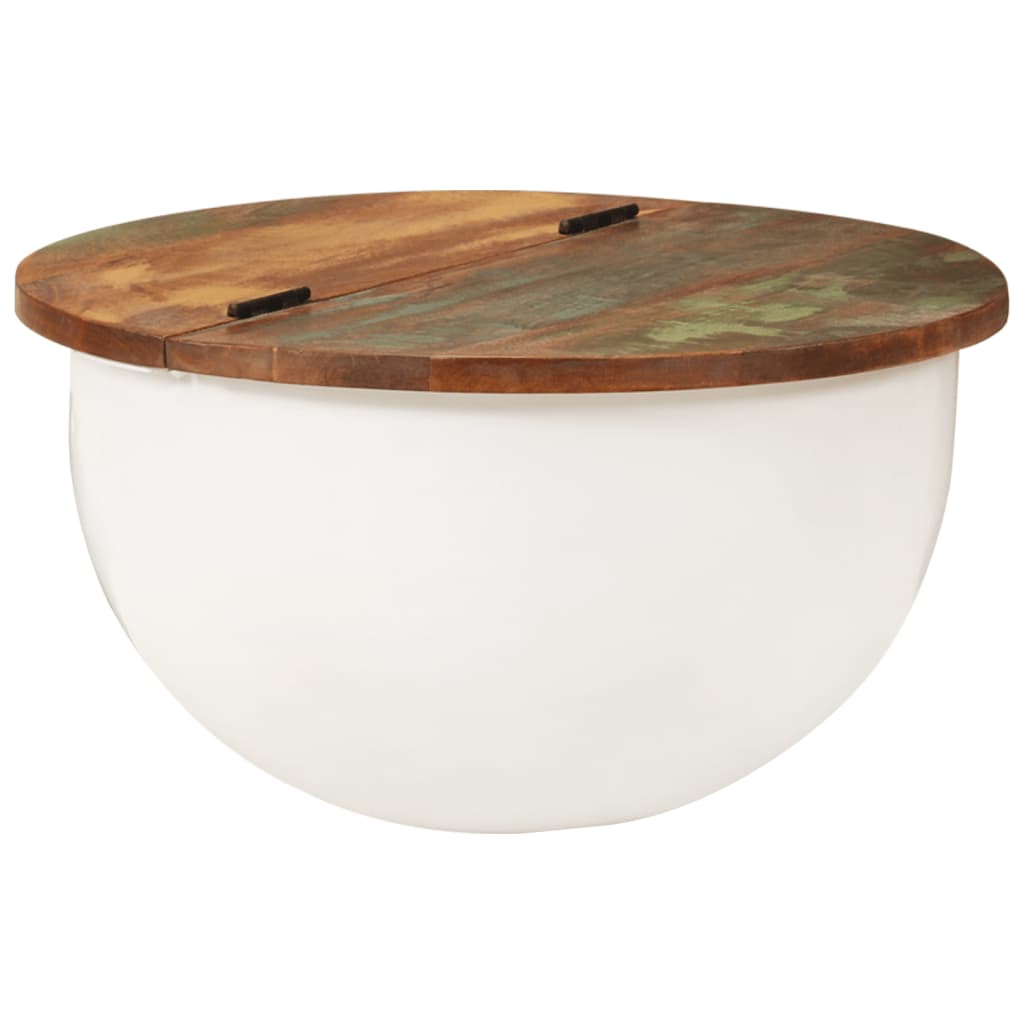 Mesa de centro de madera maciza de mango 80x55x40 cm