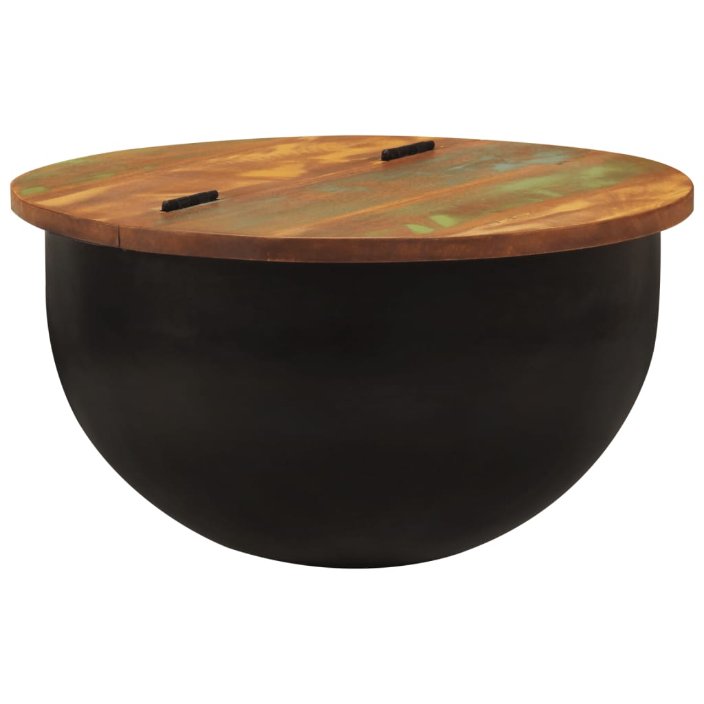 Mesa de centro de madera maciza de mango 80x55x40 cm