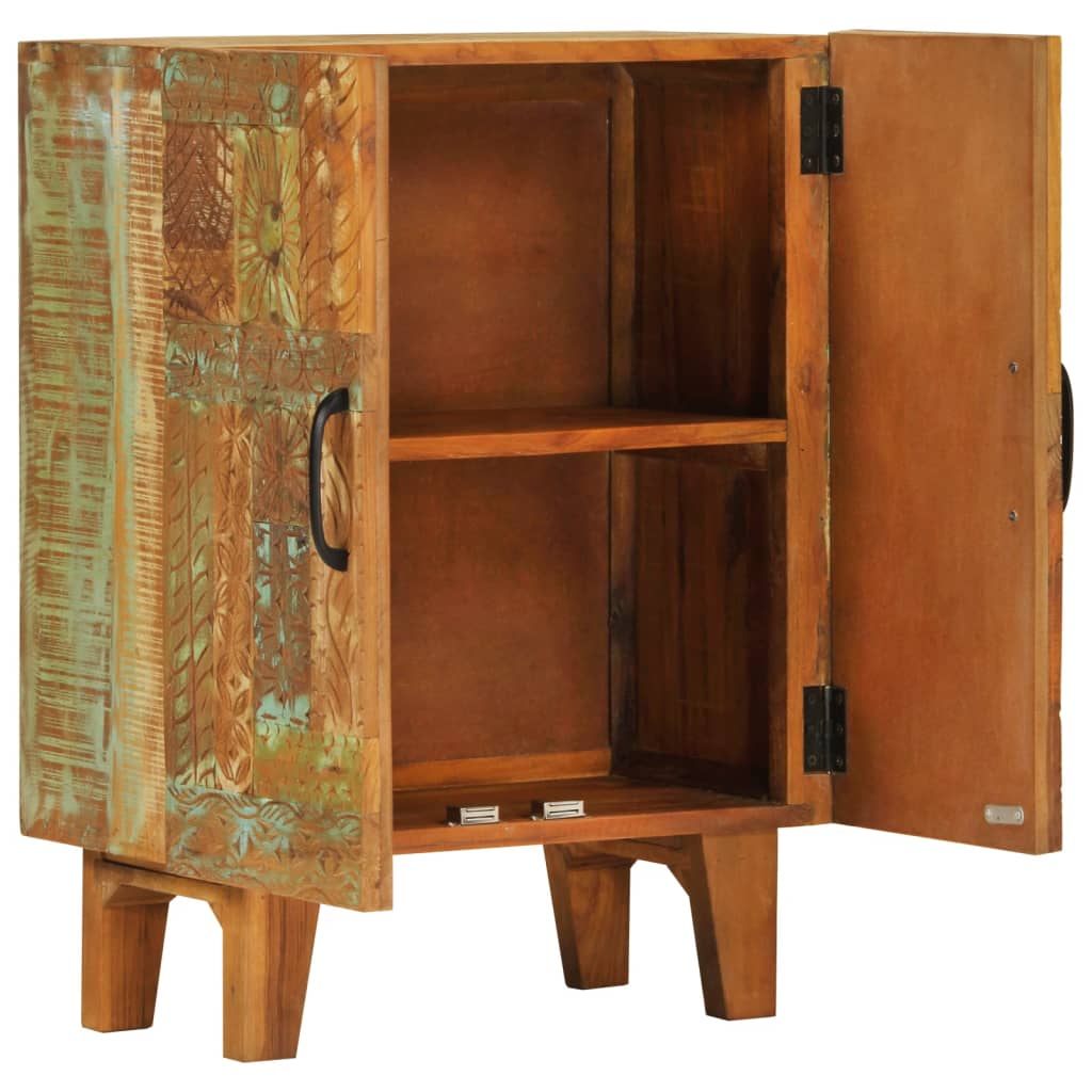 Aparador tallado a mano madera maciza reciclada 55x30x75 cm