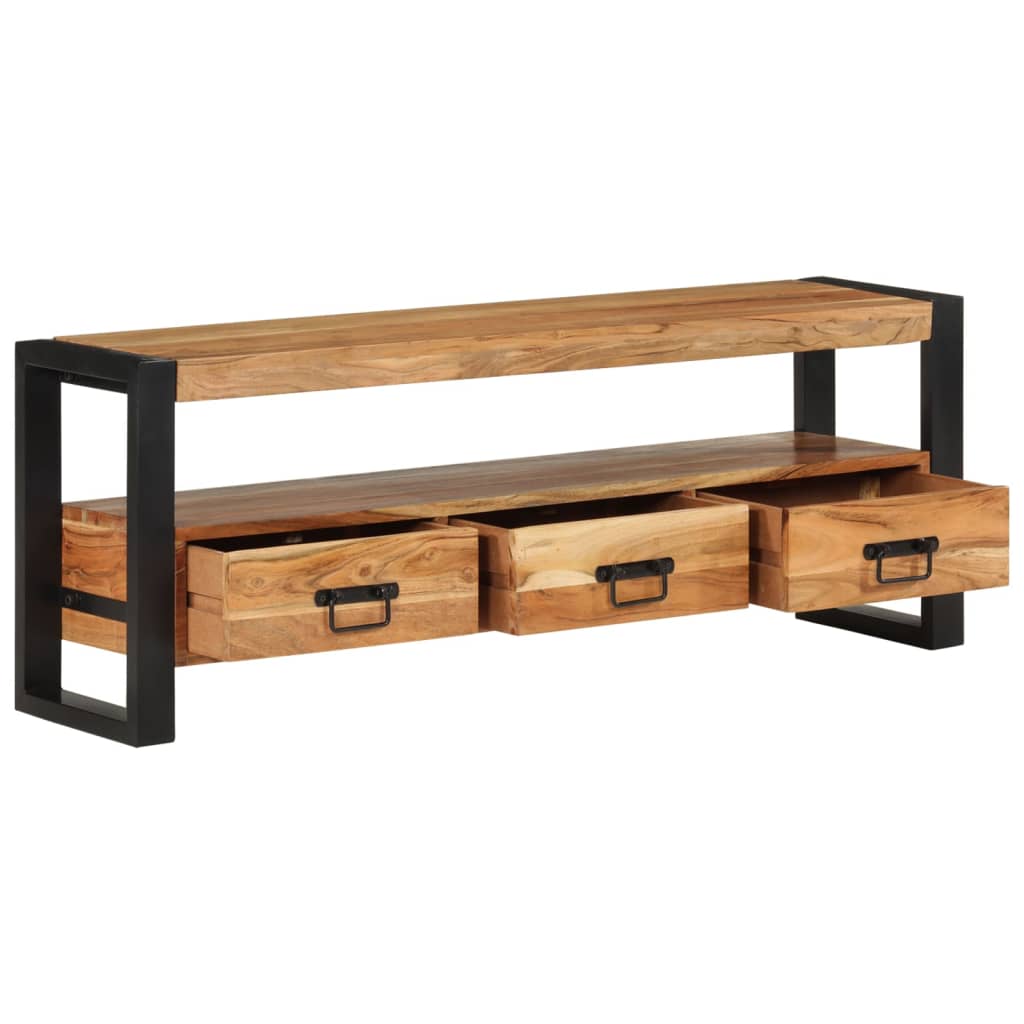 Mueble de TV madera maciza de acacia 120x30x45 cm
