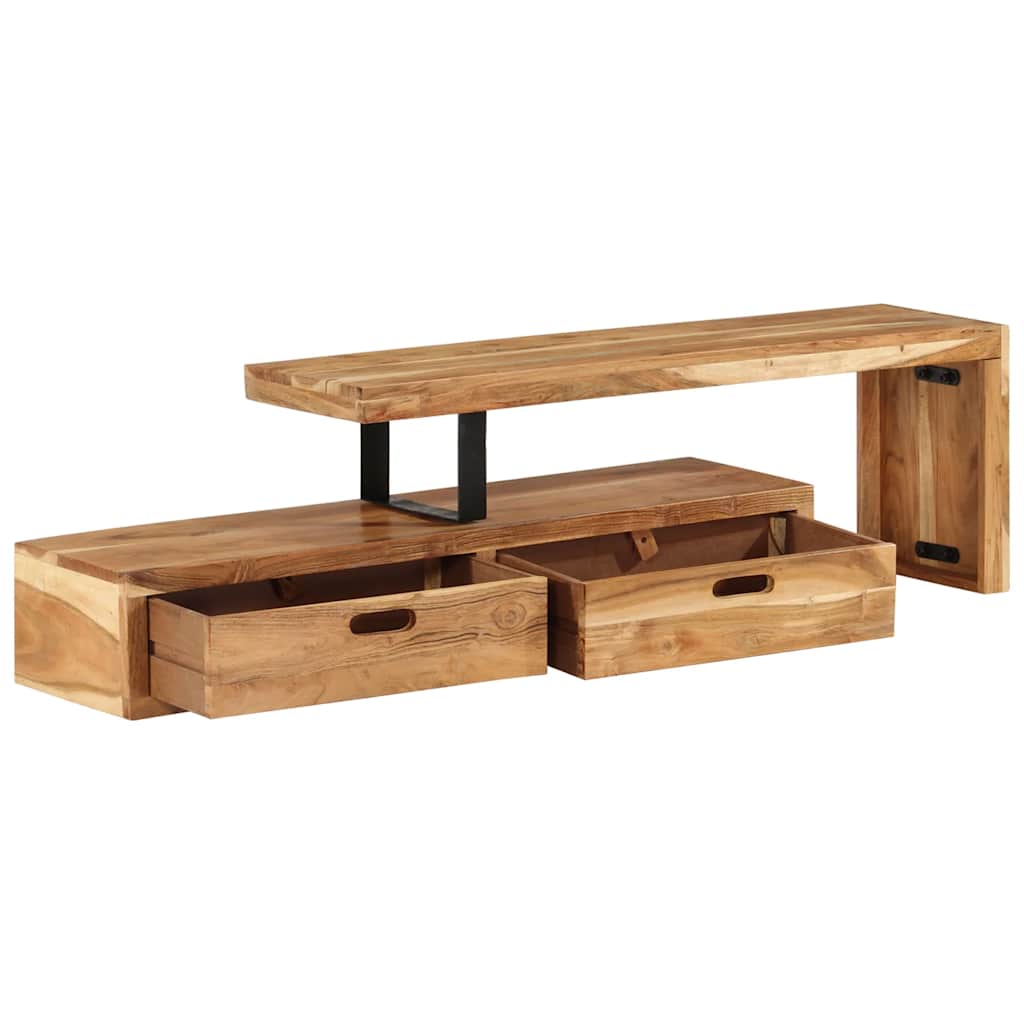Mueble de TV (118-200) x 30x40 cm Madera maciza de acacia