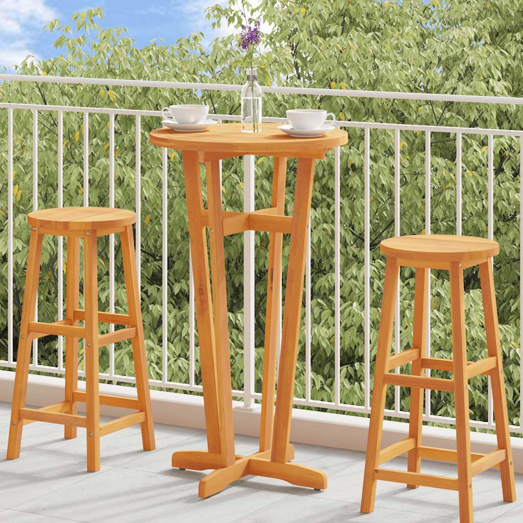 Mesa alta de jardín madera maciza de acacia 120x60x105 cm