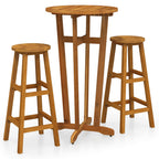 Juego de bar 3 piezas madera maciza acacia